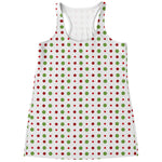 Merry Christmas Dots Pattern Print Women's Racerback Tank Top