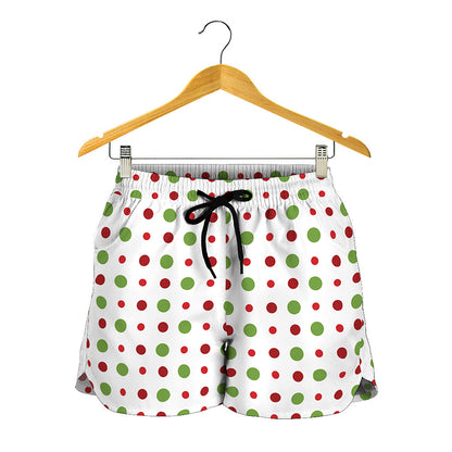 Merry Christmas Dots Pattern Print Women's Shorts