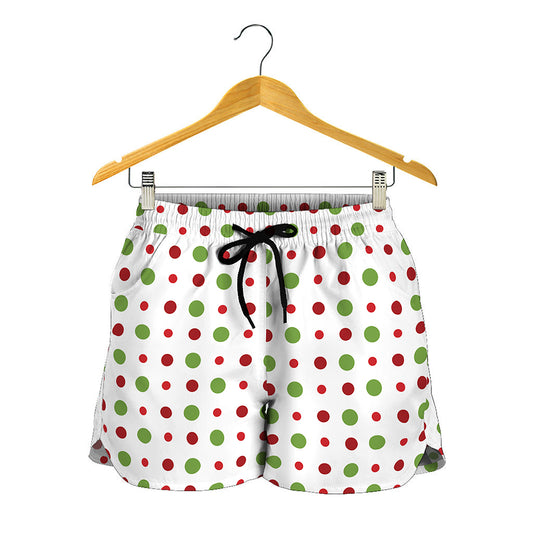 Merry Christmas Dots Pattern Print Women's Shorts