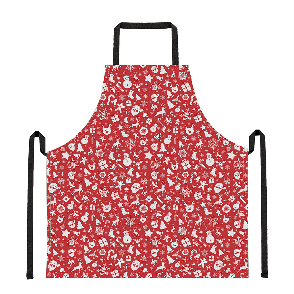 Merry Christmas Elements Pattern Print Apron