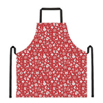 Merry Christmas Elements Pattern Print Apron