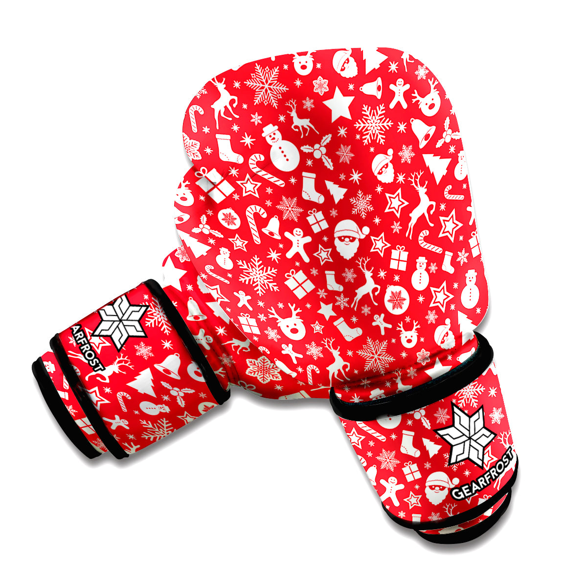 Merry Christmas Elements Pattern Print Boxing Gloves