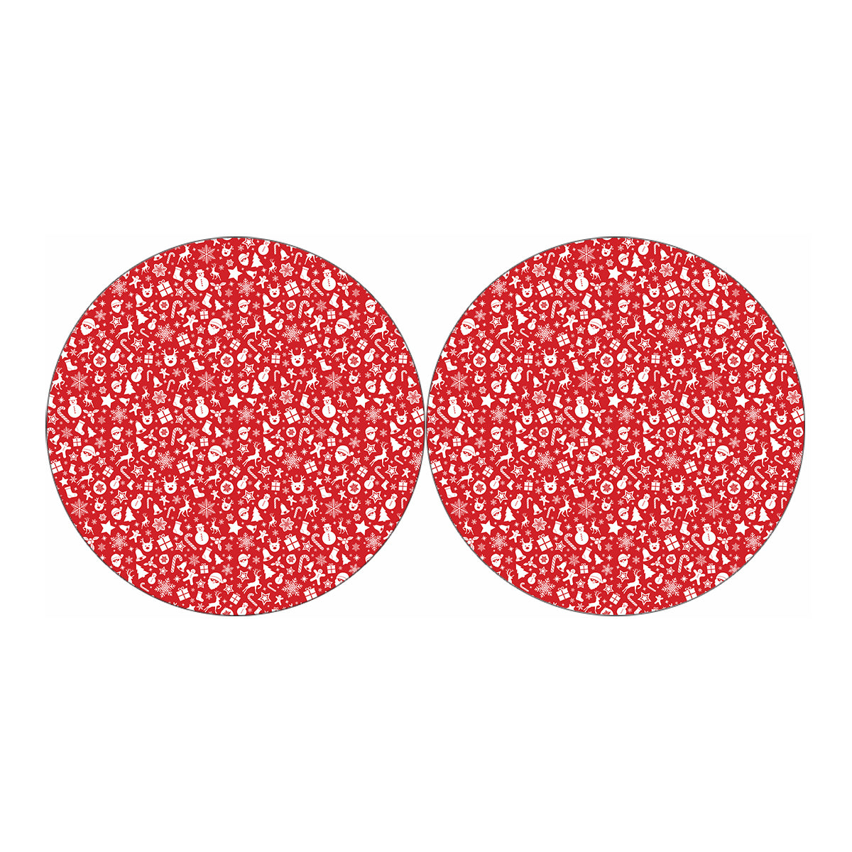 Merry Christmas Elements Pattern Print Car Coasters