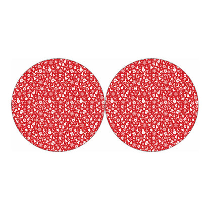 Merry Christmas Elements Pattern Print Car Coasters
