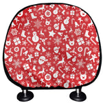 Merry Christmas Elements Pattern Print Car Headrest Covers
