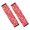 Merry Christmas Elements Pattern Print Car Seat Belt Covers