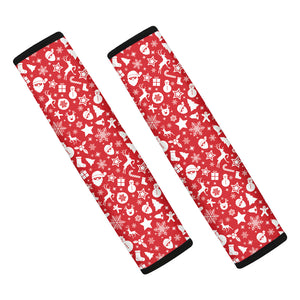 Merry Christmas Elements Pattern Print Car Seat Belt Covers