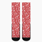 Merry Christmas Elements Pattern Print Crew Socks