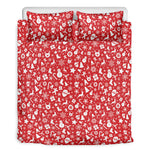 Merry Christmas Elements Pattern Print Duvet Cover Bedding Set