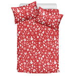 Merry Christmas Elements Pattern Print Duvet Cover Bedding Set