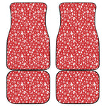 Merry Christmas Elements Pattern Print Front and Back Car Floor Mats