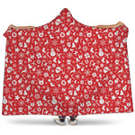 Merry Christmas Elements Pattern Print Hooded Blanket