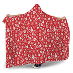 Merry Christmas Elements Pattern Print Hooded Blanket