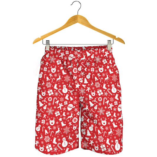 Merry Christmas Elements Pattern Print Men's Shorts