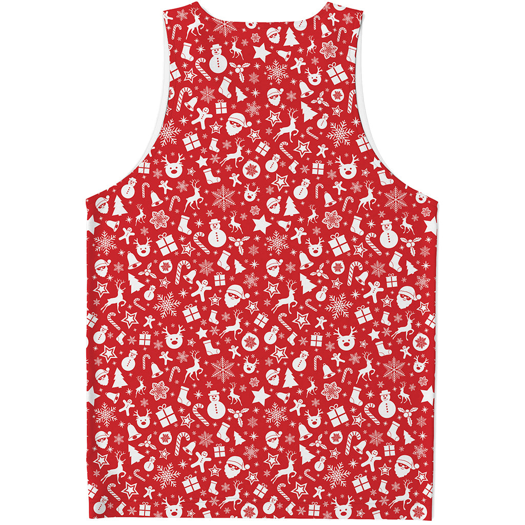 Merry Christmas Elements Pattern Print Men's Tank Top