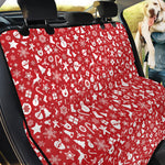 Merry Christmas Elements Pattern Print Pet Car Back Seat Cover