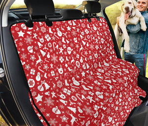 Merry Christmas Elements Pattern Print Pet Car Back Seat Cover