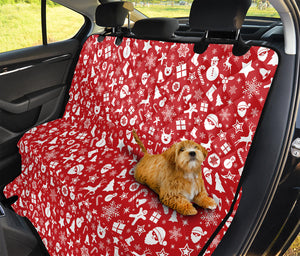 Merry Christmas Elements Pattern Print Pet Car Back Seat Cover