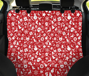 Merry Christmas Elements Pattern Print Pet Car Back Seat Cover