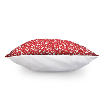 Merry Christmas Elements Pattern Print Pillow Cover