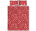 Merry Christmas Elements Pattern Print Quilt Bed Set
