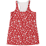 Merry Christmas Elements Pattern Print Women's Racerback Tank Top