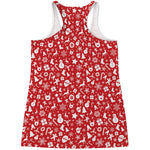 Merry Christmas Elements Pattern Print Women's Racerback Tank Top