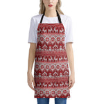Merry Christmas Knitted Pattern Print Apron