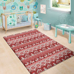 Merry Christmas Knitted Pattern Print Area Rug