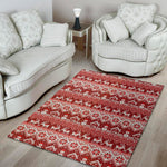 Merry Christmas Knitted Pattern Print Area Rug