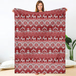 Merry Christmas Knitted Pattern Print Blanket