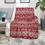 Merry Christmas Knitted Pattern Print Blanket
