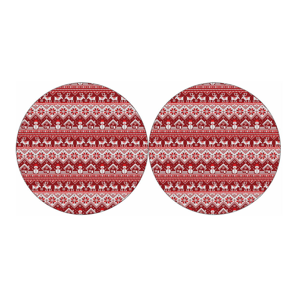 Merry Christmas Knitted Pattern Print Car Coasters