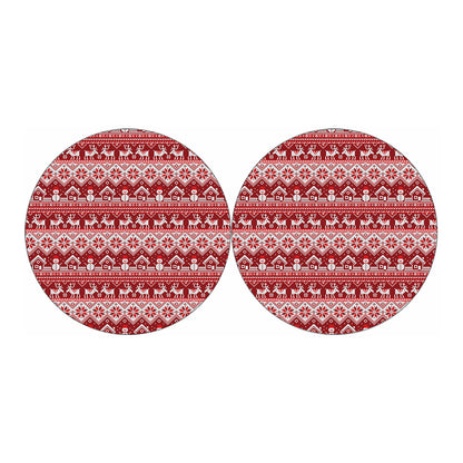 Merry Christmas Knitted Pattern Print Car Coasters