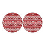 Merry Christmas Knitted Pattern Print Car Coasters