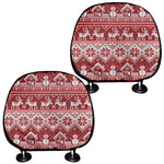 Merry Christmas Knitted Pattern Print Car Headrest Covers