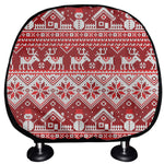 Merry Christmas Knitted Pattern Print Car Headrest Covers