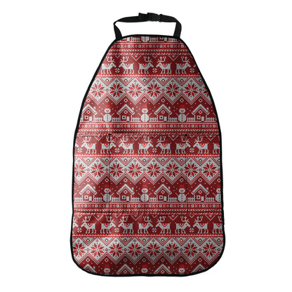Merry Christmas Knitted Pattern Print Car Seat Organizers