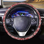 Merry Christmas Knitted Pattern Print Car Steering Wheel Cover