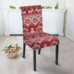 Merry Christmas Knitted Pattern Print Dining Chair Slipcover