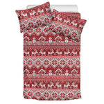 Merry Christmas Knitted Pattern Print Duvet Cover Bedding Set