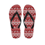 Merry Christmas Knitted Pattern Print Flip Flops