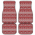 Merry Christmas Knitted Pattern Print Front and Back Car Floor Mats