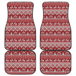 Merry Christmas Knitted Pattern Print Front and Back Car Floor Mats