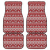 Merry Christmas Knitted Pattern Print Front and Back Car Floor Mats