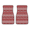 Merry Christmas Knitted Pattern Print Front Car Floor Mats