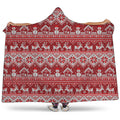 Merry Christmas Knitted Pattern Print Hooded Blanket