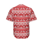 Merry Christmas Knitted Pattern Print Men's Baseball Jersey