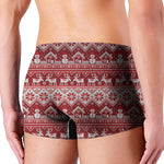 Merry Christmas Knitted Pattern Print Men's Boxer Briefs