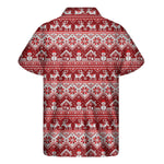 Merry Christmas Knitted Pattern Print Men's Short Sleeve Shirt